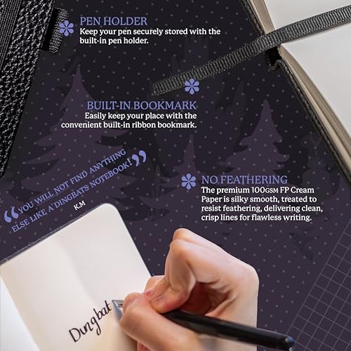 Dingbats* Wildlife A6 Plain Pocket Notebook - PU Leather Hardcover - Small Writing Journal for Work, Travel - Pocket, Elastic Closure, Bookmark - color: Black Duck, style: Minimalist