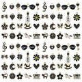 Youdiyla 40pcs Enamel Charms Alloy Metal Charms for Jewelry Making Necklace Bracelet Earring DIY Accessories - color: Black