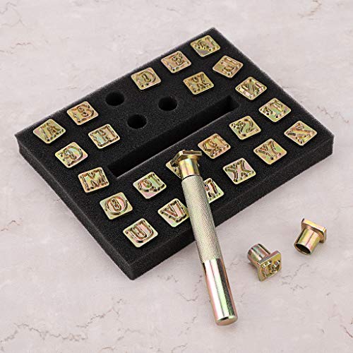 OwnMy 27PCS Leather Stamping Tools Kit, 13mm Capital Letters Stamps Set - size: 13mm - 27pcs