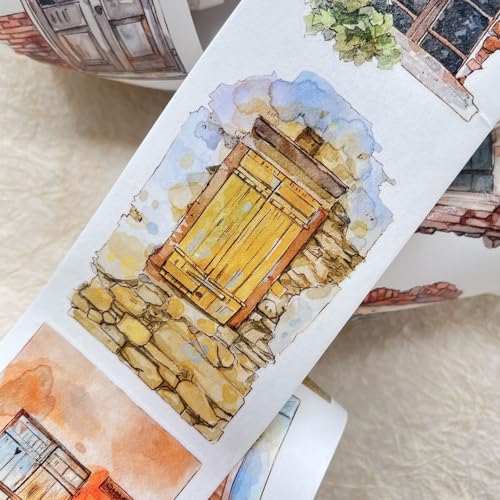 Seahorse Forest Vol9 A53 The Story of Between the Doors,Pre-Cut Scene Washi Tape Stickers,for Scrapbook Supplies,Scrapbook Tape Stickers,Junk Journal Supplies - style: Washi Paper