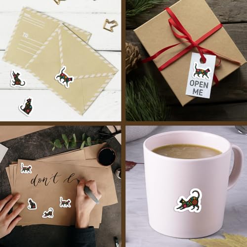 AHANDMAKER 180 Pieces Self-Adhesive Cat Silhouette Stickers, 9 Styles with Flowers Decal Sticker 1 Inch Cats Art for Album Planner Calendar Scrapbooking Crafting Bag Decor - style: Cat