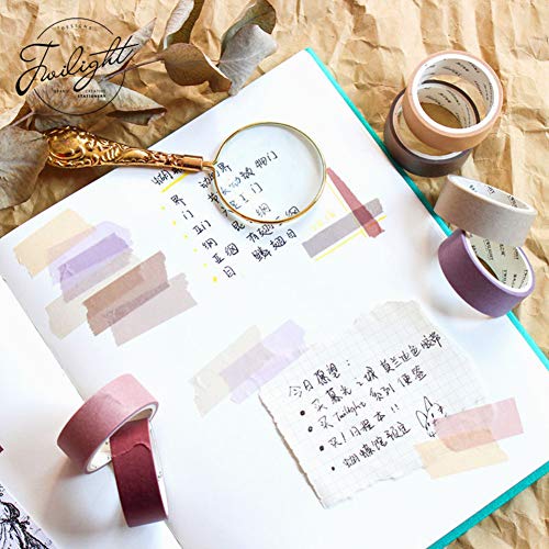 YUBBAEX 12 Rolls Washi Tape Set Natural Color Decorative Tapes for Arts, DIY Crafts, Journals, Planners, Scrapbook, Wrapping Wide -Salty Morandi- (Morandi, 15mm x 12Rolls) - color: Morandi, size: 15mm x 12Rolls