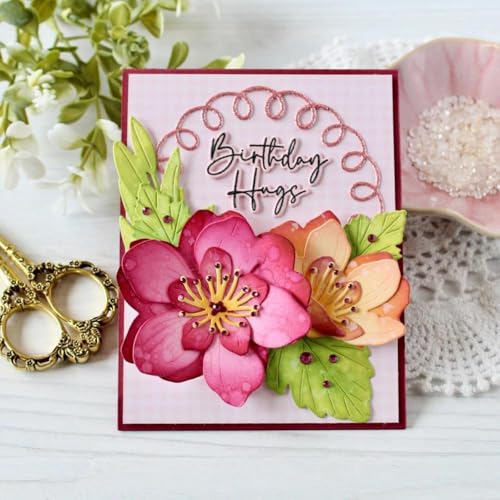 3D Backgrounds Frame Metal Cutting Die for Scrapbooking, Metal Die Cuts Stencils & Crafting Die Cut New Cutting Dies DIY Album Card Making Decor Paper Craft (Curling Wreath 3.5 x 3.5 in) - color: Curling Wreath 3.5 x 3.5 in