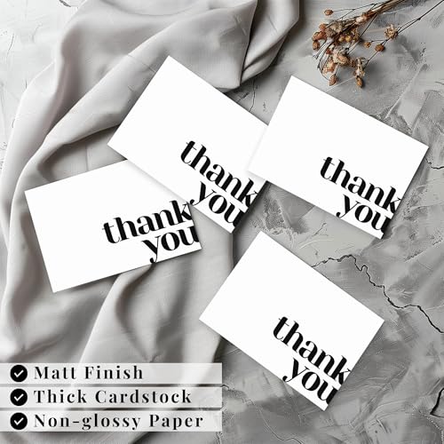 Thank You Cards with Envelopes Bulk Pack of 40 Cards, White Thank You Cards - color: White