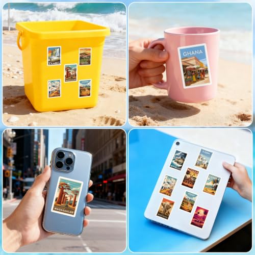 50PCS African Travel Stickers, Vacation Adventure Stickers - color: Yellow