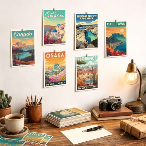 Vintage Travel Postcards from Around the World, Africa Travel Postcards 20 Pack Same Design 4x6 Inch, Retro Scenic Postcard Set Bulk for Mailing, Postcard Exchange, Scrapbooking (Cape Verde - Buracona Blue Eye) - color: Cape Verde - Buracona Blue Eye