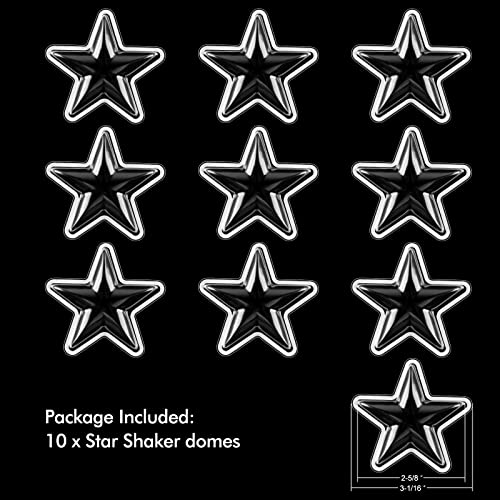 10 Pcs Stars Shaker Domes for Card Making, Peel-away Adhesive Star Clear Plastic Dimensional Domes for Paper Crafting Puffy Blister Shaker Window Covers to Add Dimension and Shine to Your DIY Projects - color: Stars