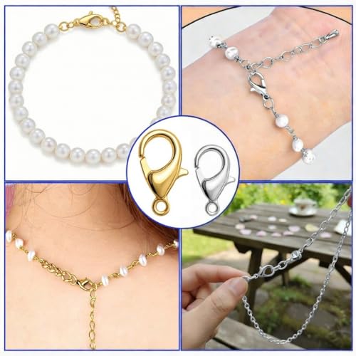 672PCS DIY Keychain Making Kit, Metal Hooks Rings Chains Craft Kit | 360° swivel snap hooks, creates zipper pulls and charms, purse making supplies, suitable for DIY crafts and holiday gifts - color: Gold & Silver