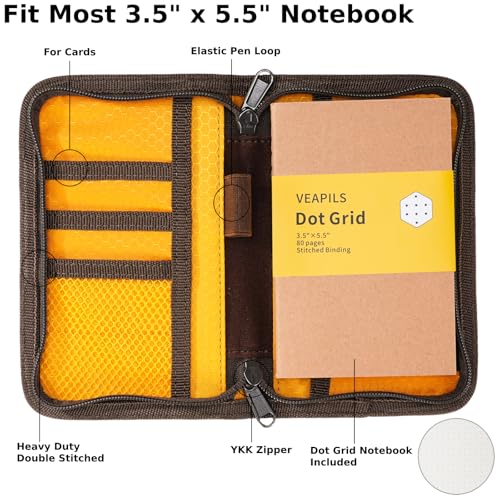 Pocket Journal Cover with Field Book, Pocket Notebook Cover Journal Planner - size: Mini Field Journal