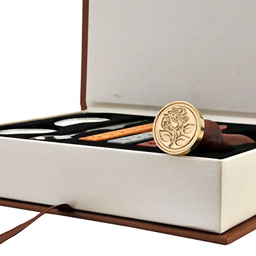 Yoption The Rose Wax Seal Stamp Set with Sealing Wax Sticks - color: The Rose