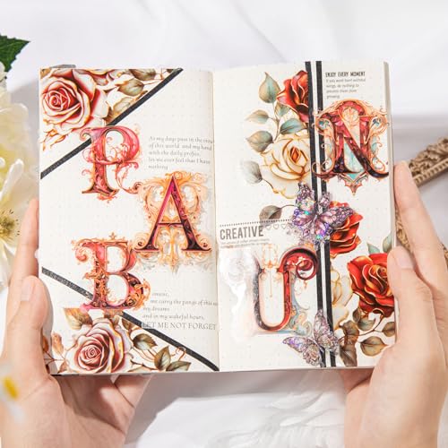 156 Pcs Baroque Alphabet Stickers for Scrapbook Journaling - color: Baroque Alphabet
