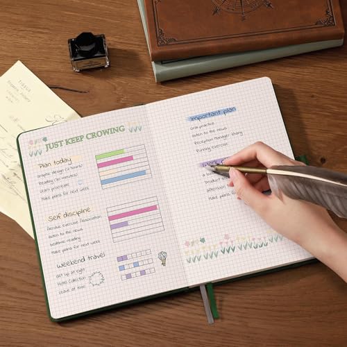AHGXG Graph Grid Paper Notebook, 192 Pages, A5 Medium Size (5.7'' x 8.3'') - color: Light Green, style: Grid