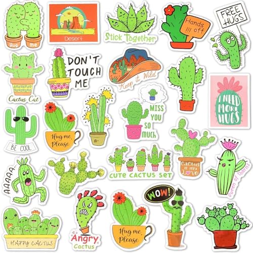 Plant Stickers 50Pcs for Water Bottles Scrapbook, Aesthetic Gifts - style: Cactus Stickers