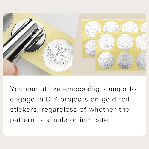 2 inch Round Silver Foil Stickers for Embossing 200 Pcs - color: Silver