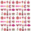 Youdiyla 40pcs Enamel Charms Alloy Metal Charms for Jewelry Making Necklace Bracelet Earring DIY Accessories - color: Rose red