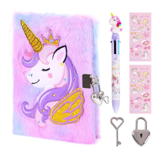 Unicorn Diary with Lock, Secret Journal for Girls Ages 6-8 - style: Unicorn