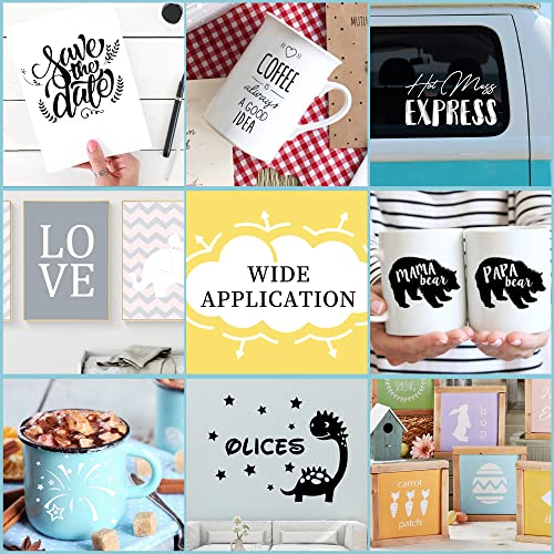 Glossy White Permanent Vinyl, (30 Pack, 12” x 12”) Permanent Vinyl Bundle for Silhouette, Cameo Cutters, Signs, Scrapbooking, Craft Die Cutters - color: 30 Pack Glossy White
