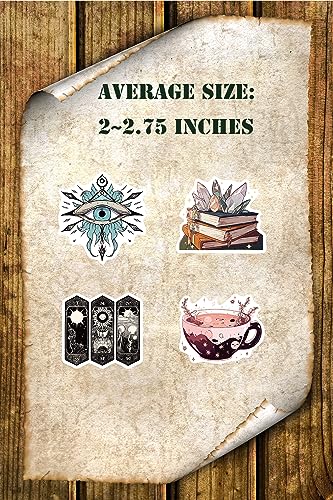 Witchy Stickers for Kindles Water Bottles, 100PCS Waterproof Vinyl Aesthetic Sticker Packs for Adults, Spooky Cute Hippie Celestial Stickers for Laptop Books Scrapbooks Journals