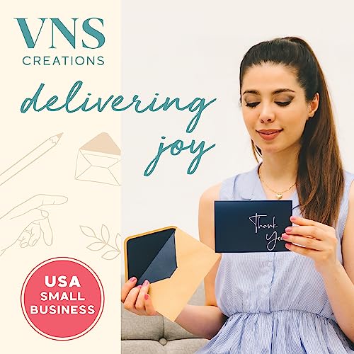 VNS Creations Thank You Cards With Envelopes - 100 Pack 4 x 6 - Navy Blue - color: Navy Blue, size: 100 Pack - 4" x 6" (Value Pack)