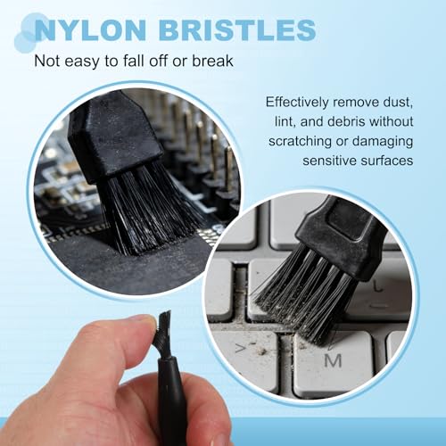 PATIKIL 3pcs ESD Brush Electronic Cleaning Brush Set with 18x12mm Bristles - size: 18 x 12 mm / 0.71 x 0.47 Inch