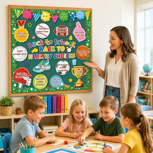 Sports Bulletin Board Decorations Back to School Classroom Decor | Sports Classroom Decor, Back to School Paper Cutouts, Positive Bulletin Board Decor, Ball School Office Wall Decor Supplies - color: Sports