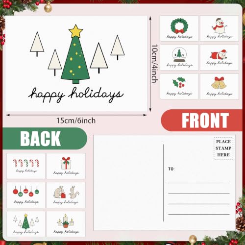 Kosiz 120 Pcs Christmas Happy Holiday Cards Bulk 4 x 6 Inch - style: Christmas Happy Holiday
