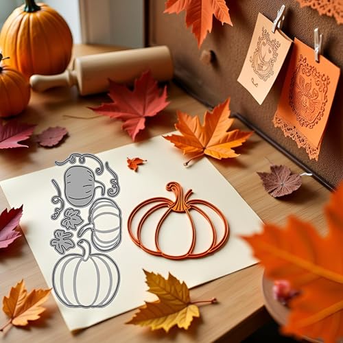 Pumpkin Frame Cutting Dies for Card Making Lace Edge Pumpkin Cutting Dies Cut Stencils for DIY Scrapbooking Photo Album Decorative Embossing Paper Templated Halloween Embossing Stencils
