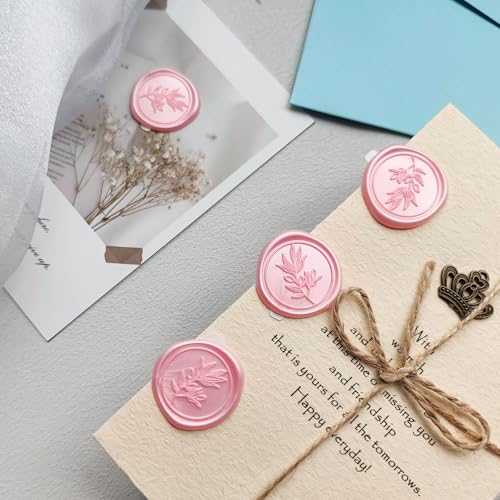 Pollize 50Pcs Wax Seal Stickers, Wedding Invitation Envelope Stickers - color: Pink
