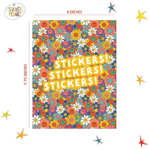Retro Flowers Reusable Blank Sticker Collecting Album Storage Book Organizer w 28 Silicone-Coated Easy-Release Pages - color: Retro Flowers