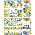 CRASHOT Mediterranean UV DTF Cup Wraps for Glass, 4 Pcs Capri Lemon Decals - color: Lemon