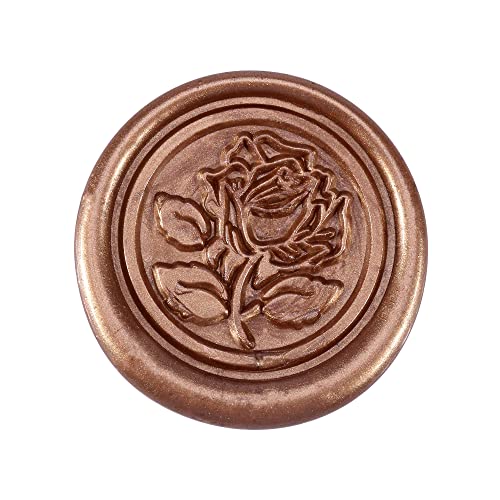 Yoption 5Pcs Bronze Gold Sealing Wax Sticks with Wicks for Wax Seal Stamp | Embossed Pattern Wax Sticks for Wedding Invitation, Christmas Card, Envelope, Snail Mail, Wine Package, Gift Wrapping - color: Antique Bronze Gold