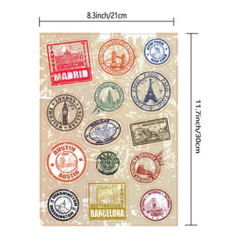 TamBee World Travel Stickers 2PCS PVC Waterproof Decals Sticker