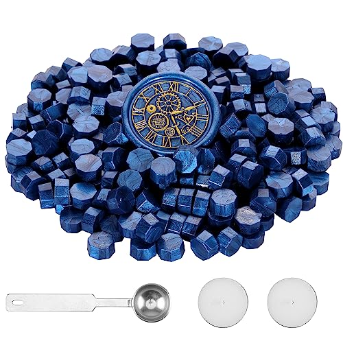 Yoption 300 Pcs Metallic Blue Sealing Wax Beads Kit for Wax Seal Stamp - color: Bright Blue