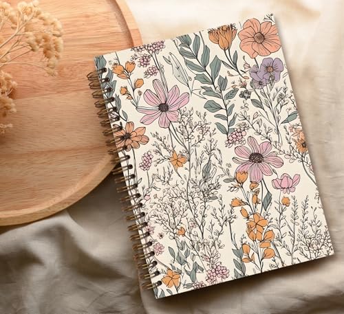 Floral Flower Garden Spiral Notebook Journal, 5.5×8.3 Inch - color: flower 10