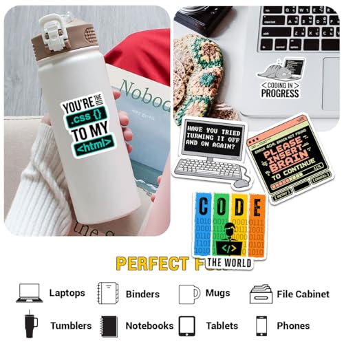 (12pcs-3in) Programmer Coder Sticker Funny Stickers Developer Humor Gifts - color: Developers Programmers 1