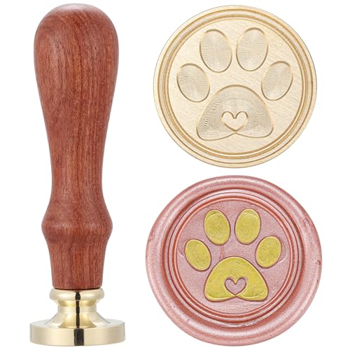 Yoption Paw Print of Love Wax Seal Stamp, Vintage Sealing Wax Stamp for Wedding Party Invitations Envelopes Gift Packing - color: Paw Print of Love