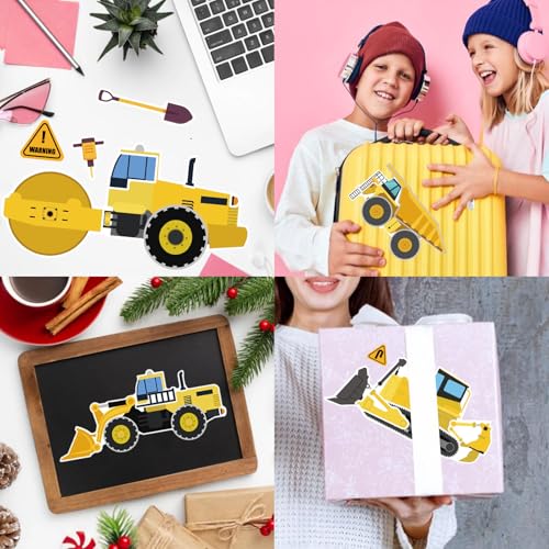 24 Sheets Make Your Own Construction Vehicle Stickers, Make-a-face Stickers - style: Construction Vehicle