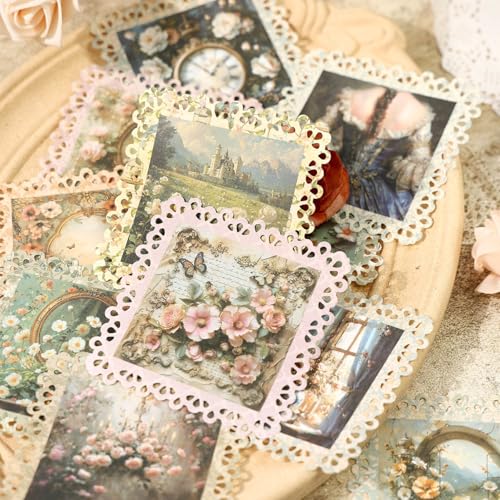 80 Sheets Rococo Garden Scrapbook Paper, Vintage Floral Pack - color: Rococo Garden
