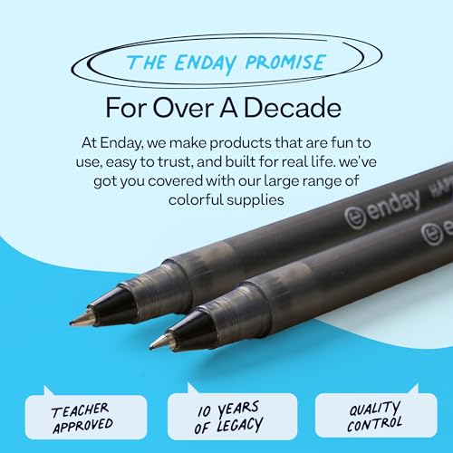Enday Black Pens Ballpoint, Long Lasting Black Ink Pens Bulk 240 Pack, Smooth and Consistent Writing Pens, Medium Point (1.0mm) Ball Point Pens Black, Flexible Round Barrel for Writing Comfort - color: Black