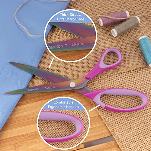 JubileeYarn Titanium Softgrip Scissors Set - Pinking, Sewing, Arts, Crafts, Office - 3 Sets of 4 - Purple - color: 4pc Purple, size: 3 Sets