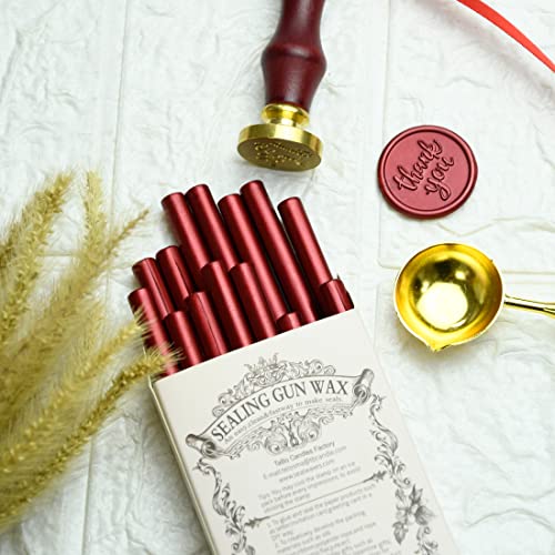 16 Pieces Glue Gun Sealing Wax Sticks in Metallic Red for Mini Glue Gun | Great decor for letters, Wedding invitations, Cards and envelopes, Snail mails, Wine packages, Gift wrapping - color: Metallic Red, size: Small