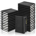 Aodaer 50 Sets Pocket Notebook Journal with Pens, 160 Pages, 3.5 x 5.5 Inch Mini Lined Journal Notebook A6 Leather Hardcover College Ruled Notepad with Pen Holder for School Office Gifts, Black - color: Black