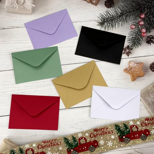YINUOYOUJIA 100 pack Gift Card Envelope Black 4 x 2.75" - color: Black, size: Mini envelopes