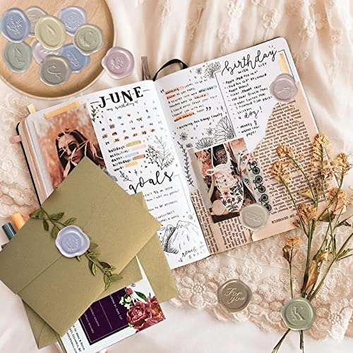 SHANGRLA 108 PCS Premade Floral Wax Seal Stickers for Wedding Invitations - style: Pastel