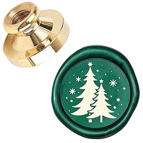 CRASPIRE Christmas Tree Sealing Wax Stamp Snowflake Merry X'Mas EVE 25mm Replaceable Wax Seal Stamp Brass Head for Invitations Envelope Cards Holiday - style: Christmas Tree Snowflakes