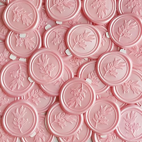 Pollize 50Pcs Wax Seal Stickers, Wedding Invitation Envelope Stickers - color: Pink