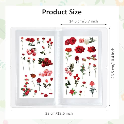 4 Pack Large Clear Storage Sticker Organizer Double-Sided 50 Pages Reusable Storage Book Collection Album for Planner Stickers Organizers Collector Recipe Cards
