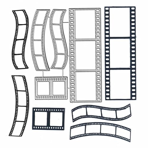 4pcs Journey Photo Film Strip Cutting Dies,Postage Stamp Tags Frame Die Cuts Metal Embossing Stencils Template Mould for Card Scrapbooking and DIY Craft Album Paper Card Decor - color: 4pcs Photo Film Strip Die Cuts