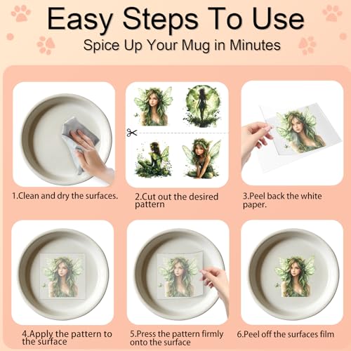 4 PCS Green Fairy Cuttable UV DTF Stickers - style: green fairy