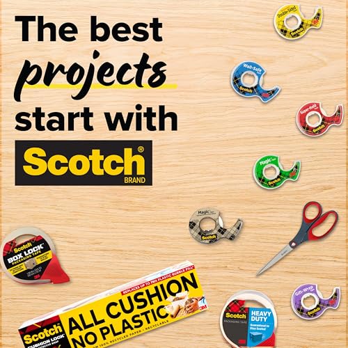 Scotch Removable Fabric Tape, 3/4 in x 180 in (15 ft), 4 Rolls – Double-Sided Hemming and Fabric Repair Tape for Clothes, Crafts, Costumes, and Décor, No-Sew, Reusable, Removable and Fabric-Safe - size: Pack of 4